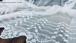 fuggonyoutlet Méterárú, hímzett Függöny, fehér, 280 Magas,