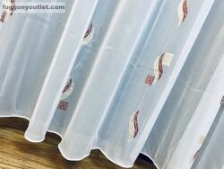 fuggonyoutlet Voile, Szongül, sima voile, fehér alapon Terra, 300x260 cm