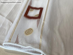 fuggonyoutlet Voile, Beata, fehér alapon Terra és arany 300x260 cm