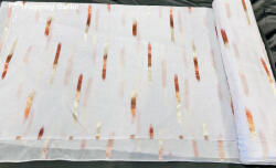 fuggonyoutlet Méteráru, Parketta minta, Voile, fehèr alapon terra, 280 cm