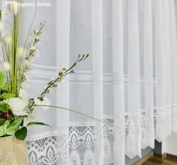 fuggonyoutlet Zsuzsa, ezüstfém Csíkos, fehér, 300x170 cm