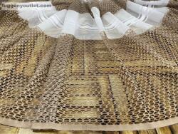 fuggonyoutlet Lyukacsos Csíkos, fehér és barna, 200x175 cm