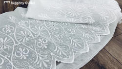 fuggonyoutlet Méteráru, Vitrázs Függöny, Voile hímzett, 90 cm