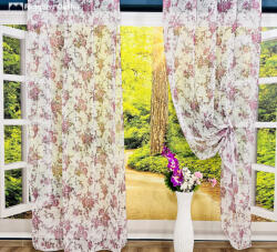 fuggonyoutlet Voile, Angol rózsa lila, 145x250 cm 2 db csomag