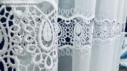 fuggonyoutlet Méterárú, Csipkés Függöny, csepp, fehér, 280 Magas (Kétsoros Csipkés)