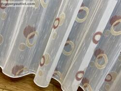 fuggonyoutlet Voile, Karika, 5044, fehér alapon Terra, 300x260 cm