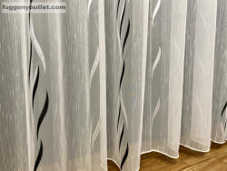 fuggonyoutlet Voile, Azra, fehér alapon fekete, 500x260 cm