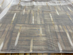 fuggonyoutlet Méteráru, Voile, Parketta, fehér alapon arany, 280 cm