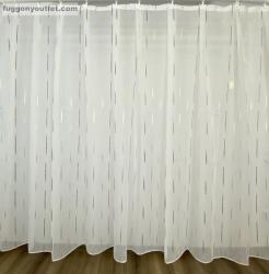 fuggonyoutlet Voile, Pálcikás, fehér alapon barna arany, 300x175 cm