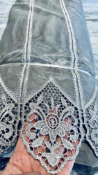 fuggonyoutlet Méteráru, tüll, szürke hímzett , 15 m, 280 cm