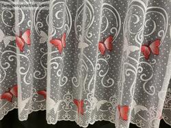 fuggonyoutlet Pillangó, fehér piros, 500x250 cm