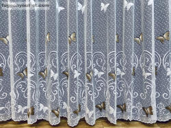 fuggonyoutlet Pillangó, fehér alapon barna, 300x250 cm