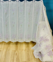 fuggonyoutlet Méteráru, Vitrázs Függöny, himzett Levendula 90 cm