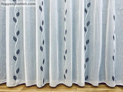 fuggonyoutlet Voile, Levél fehér alapon fekete, 500x155 cm