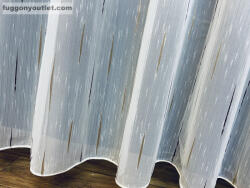 fuggonyoutlet Voile, Pálcikás, fehér alapon barna arany, 300x150 cm