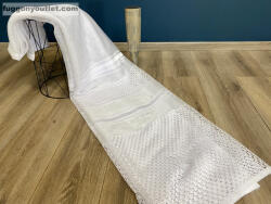 fuggonyoutlet Lyukacsos Csíkos, fehér, 200x175 cm