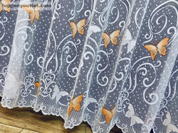 fuggonyoutlet Pillangó, Zsakar, fehér alapon narancs, 300x250 cm