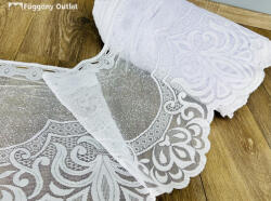 fuggonyoutlet Méteráru, Vitrázs Függöny, Zsakar, fehér, 38 cm