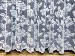 fuggonyoutlet Sűrű Sűrű Virág, fehér, 300x250 cm