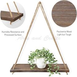  Rafturi din lemn de paulownia, suspendate cu franghie (aac0300) Raft