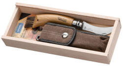 Opinel Mushroom No. 08 gombász zsebkés Tölgyfa + bőr tok díszdoboz (001327)
