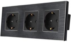 Luxion Priza Tripla LUXION cu rama din aluminiu SmartElectro IntelligentHouse (LX-3MP010A-B)