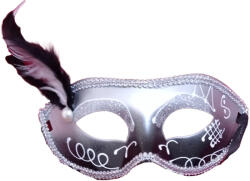 Kardosjáték és Dekor Tollas glitteres ezüst szem álarc (614343)