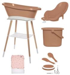 bébé-jou Sense plus 7 részes babakád digitális hőmérővel és kádállvány fürdető szett copper törölközővel b428904t