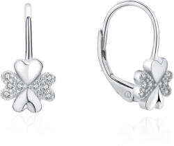 MOISS Játékos ezüst fülbevalók cirkónium kövekkel négylevelű lóhere E0000565