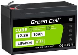Green Cell CUBE LiFePO4 akkumulátor 10Ah 12, 8V 128Wh lítium vas-foszfát 10Ah 12, 8V 128Wh lítium vas-foszfát áramellátáshoz és vészvilágításhoz, központi egységekhez (LFPGC12V10AH)
