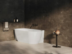 RAVAK Freedom Corner II Tec 175x86 bal, akrilkád, fehér, fehér/fekete/króm lefolyó