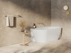 RAVAK Freedom Corner II Tec 175x86 jobb, akrilkád, matt fehér/fehér, fehér/fekete/króm lefolyó