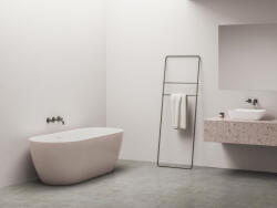 RAVAK Freedom O Tec 170x77 akrilkád, Alabaster Pink/fehér szabadonálló, fehér/fekete/króm lefolyó - szerelvenycenter