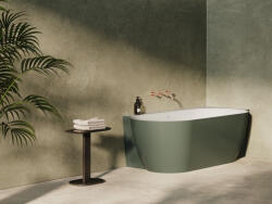 RAVAK Freedom Corner II Tec 175x86 jobb, akrilkád, Grey Green/fehér, fehér/fekete/króm lefolyó