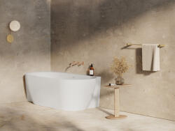 RAVAK Freedom Corner II Tec 175x86 bal, akrilkád, matt fehér/fehér, fehér/fekete/króm lefolyó