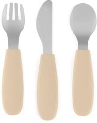 Petite&Mars Take&Match Stainless Steel Cutlery Set étkészlet gyermekeknek Desert Sand 12m+ 3 db