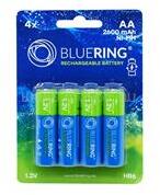 BLUERING Elem tölthető akku AA ceruza HR6 2600mah 4 db/csomag, BlueringR (BLUERING_BR895820) (BLUERING_BR895820)