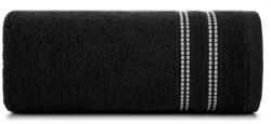 Eurofirany Csíkos szegélyű, kontrasztos cérnával díszített fürdőlepedő, puha és bolyhos ALLY Eurofirany 70 x 140 cm, fekete (427561)