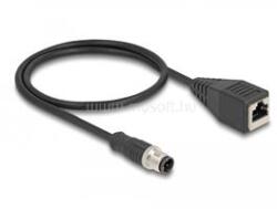 Delock M12 adapter kábel D-kódolt 4 tűs apa - RJ45 anya 50 cm (DL60067) (DL60067)