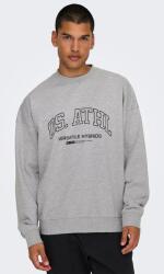 ONLY & SONS férfi pulóver, loose fazon, hosszú ujjú, szürke, pamut, M INTL (200702)