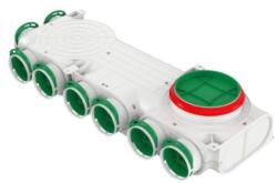  Osztódoboz 75-mm rendszerekhez asszimetrikus 160/8x75mm jobbos antibakteriális műanyag - mepokerkft