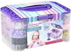  Gyöngy készlet tárolódobozban - lila (11605)