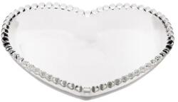 Pufo Heart elegáns üvegtál mogyoró, pisztácia, cukorka, snack tálalásához, 22 cm (Pufo3870B)