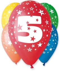 GoDan Happy Birthday 5 Star léggömb lufi 5 db-os 12 inch (30cm) (MLG301502)