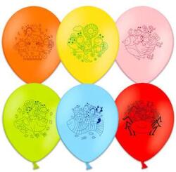  Bogyó és Babóca színes mintás lufik - 6 db (Jatek00075)