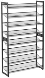 SONGMICS 8-Szintes Fém Cipőtároló Állvány Fekete