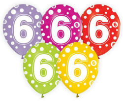 Godan Happy Birthday 6 léggömb, lufi 5 db-os 12 inch (30cm) (MLG141931)
