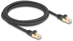 Delock RJ45 cablu de rețea cu cămașă împletită Cat. 6A S/FTP de la bărbat la bărbat 2 m negru