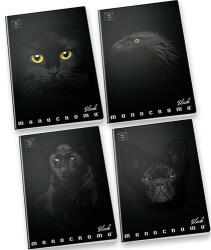 Pigna Monocromo Fekete Állatmintás Füzet - A4, 38 Lap (P1111-0386)