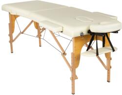 BodyFit pat de masaj din lemn pliabil cu 2 zone cu valiză de depozitare 216x60cm - bej (459)